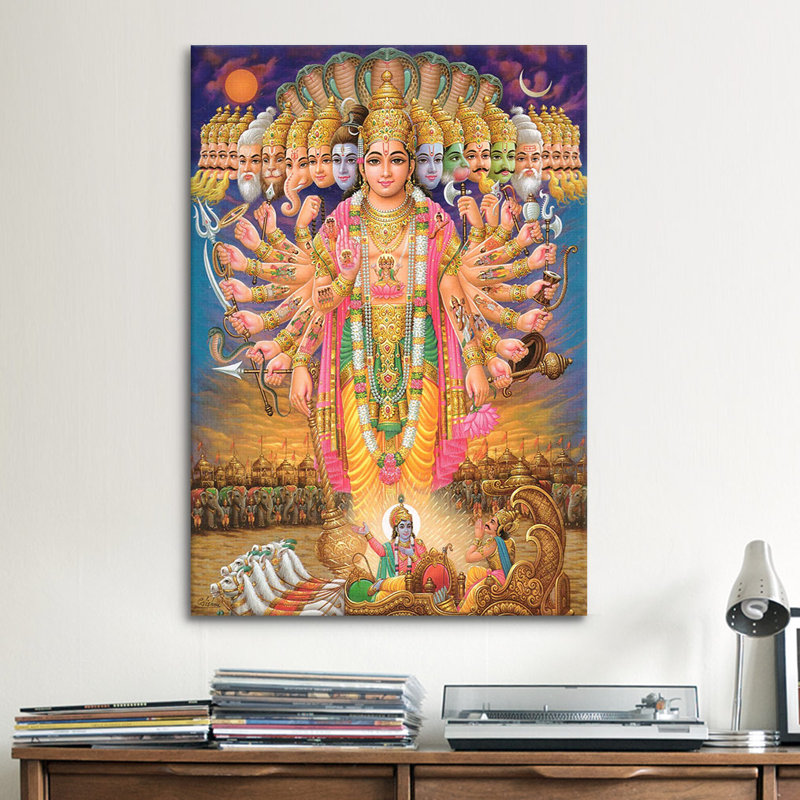 «Hindu God Vishnu As Virat Swaroop», reproduction sur toile tendue, H 18 po x l 12 po x P 1,5 po, Toile tendue, Pas de tapis