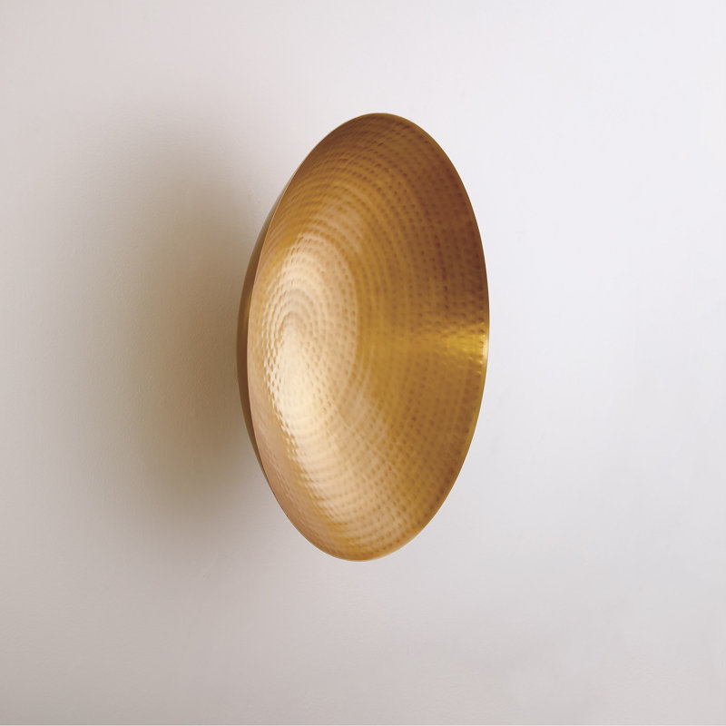 Indira Wall Bowl, Antique Brass, 5" H x 13" W x 13" D