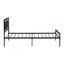 Structure simple en métal pour lit simple, style moderne et confort pour toute chambre à coucher, noir