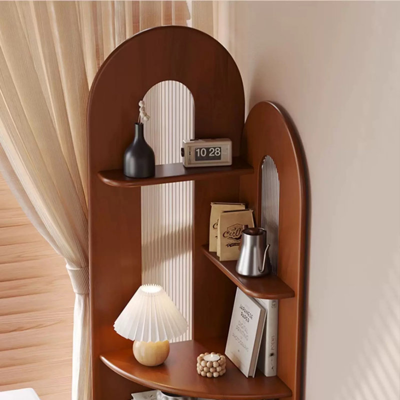 Tan Solid Wood Corner cabinet