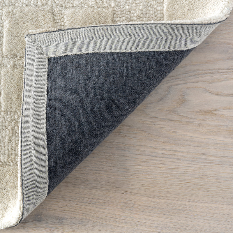 Handmade Beige Wool Tufted Runner Rug 2'6" x 8'