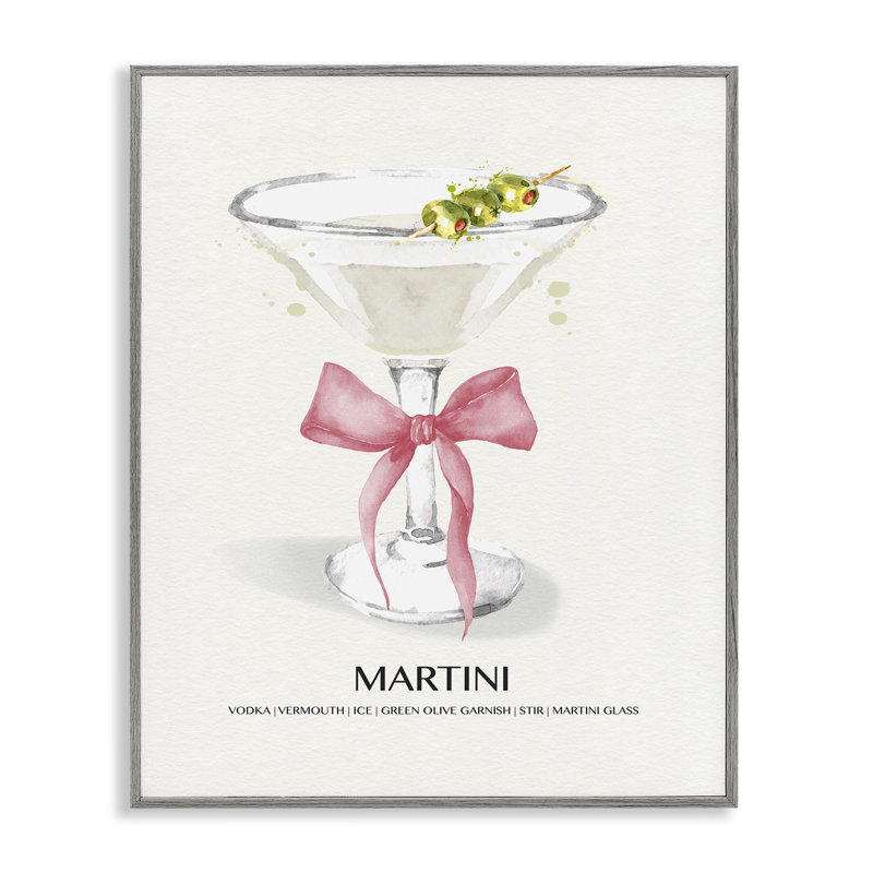 «Martini pastel avec arc», estampe numérique par Susan Jill, Estampe numérique Farmhouse, H 30 po x l 24 po