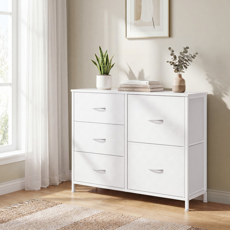 5 Drawer Storage Drawer, White