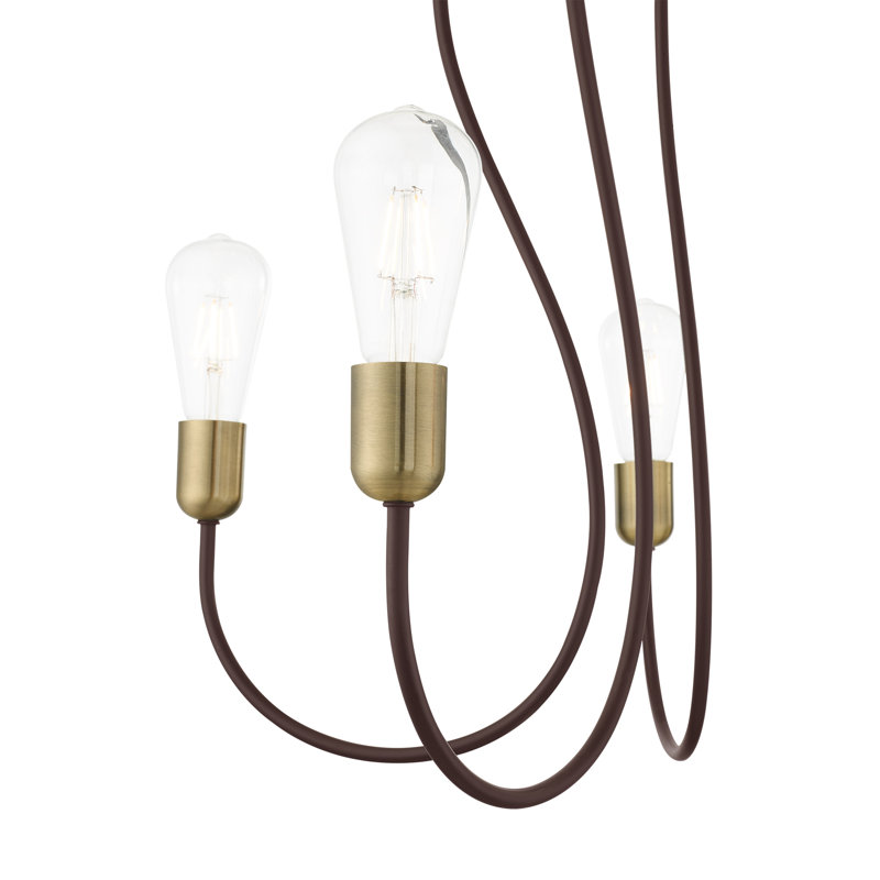 Lustre classique / traditionnel à 4 lumières de style bougie Rocha, Bronze