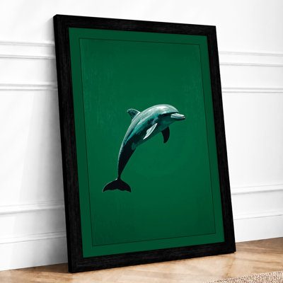Leaping Dolphin Coastal - Framed Print