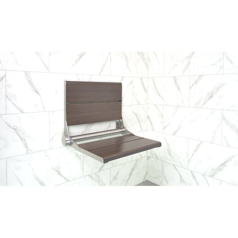 Acier inoxydable brossé INVISIA SerenaSeat Pro, largeur 18 po, teinte moyenne, cadre en acier inoxydable brossé