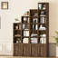 Bibliothèque étroite de 113 cm de haut avec armoire de rangement, bibliothèque d'angle mince à 7 niveaux avec étagères réglables-1958669687-2080059213