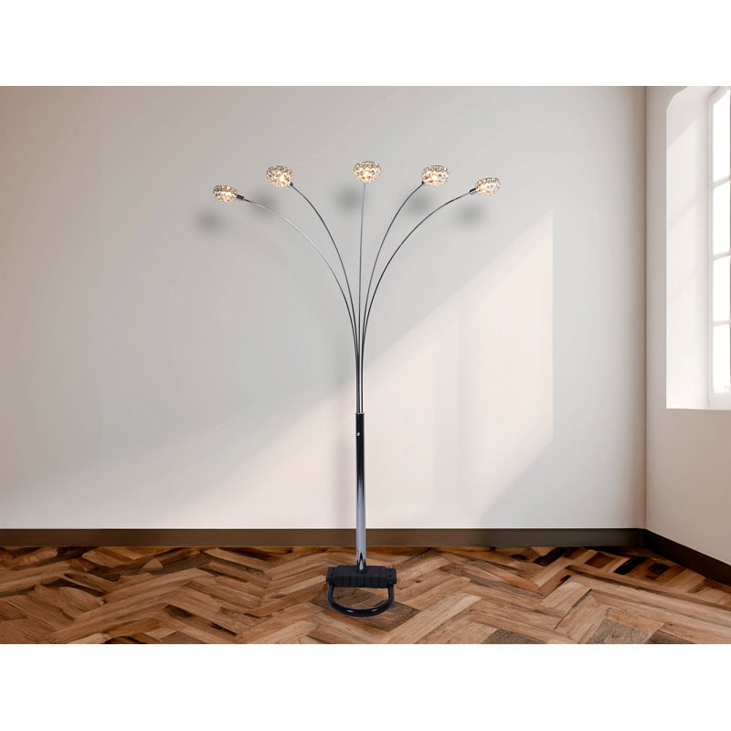 Lampe de salon 1pc de style moderne classique et luxueuse à têtes multiples et demi-lune