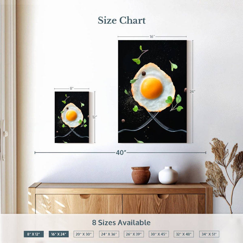 Yarlin Fried Egg For Breakfast, 12" H x 8" W