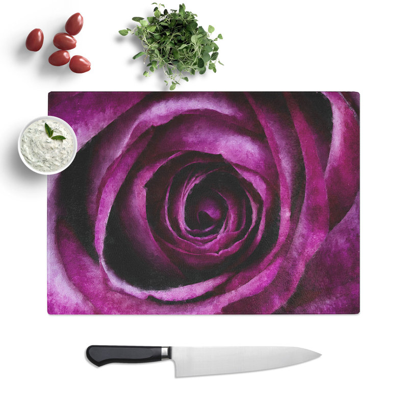 Rose Flower Vol.2 Painting Chopping Board, 0.4cm H x 28.5cm W x 39cm L