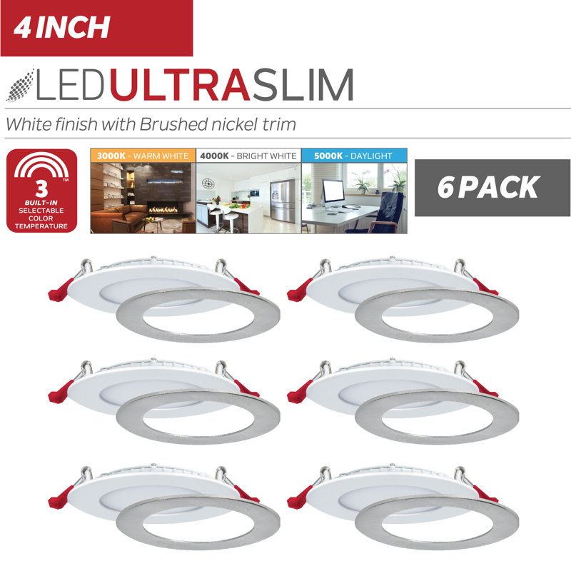 4.25'' Dimmable Air-Tight IC Rated LED Canless Recessed Lighting Kit