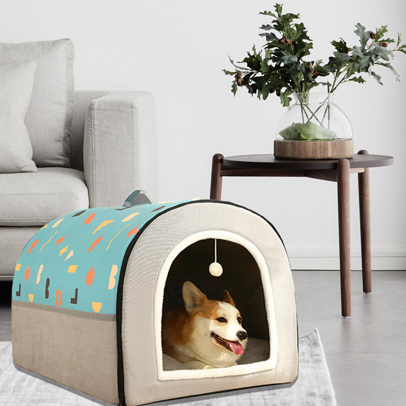 Lit pour animaux Dioselina, Bleu, H 19,7 po x l 19,7 po x P 29,6 po