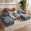 Canapé modulaire en forme de U 133,4 po en forme de U pour le salon, confortable canapé-lit modulaire désossé, sans combinaison, gris foncé-1812293292