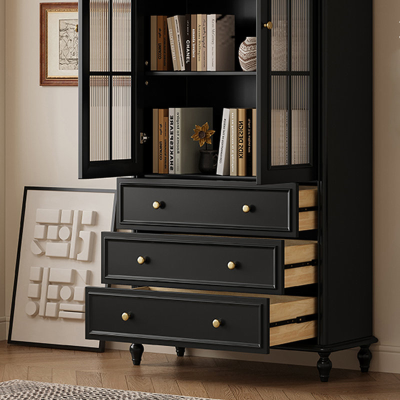 Bibliothèque luxueuse noire de style français