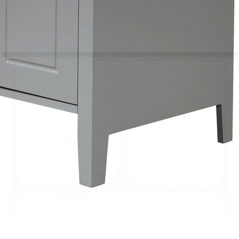 Armoire de salle de bain avec deux tiroirs et porte, Gris