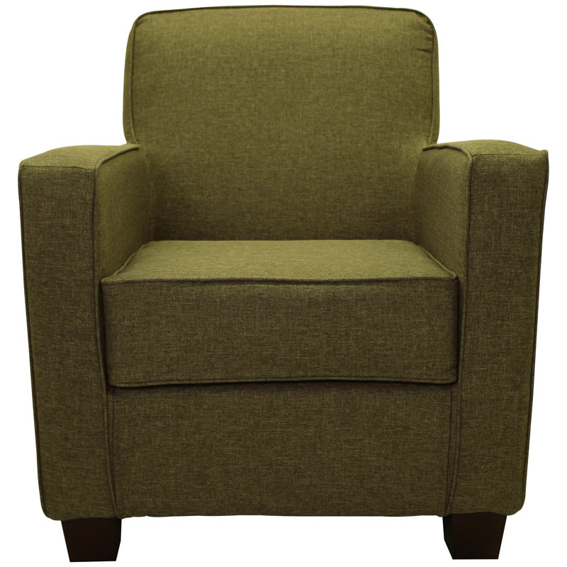 Upholstered Armchair, Pecan Performance Basketweave