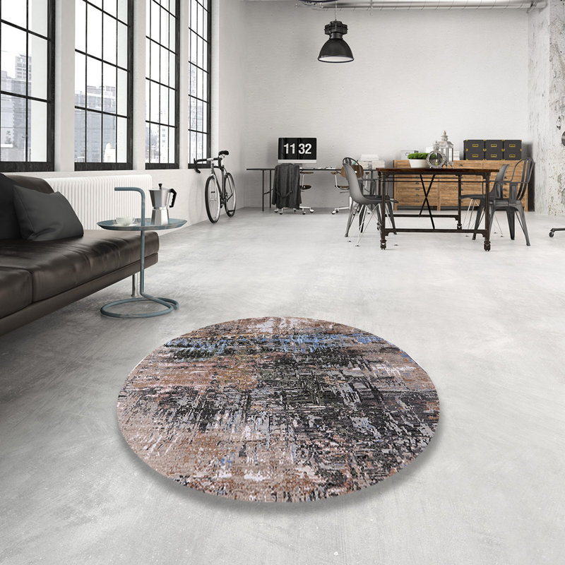 Abstract Indoor Rug, Round 7'