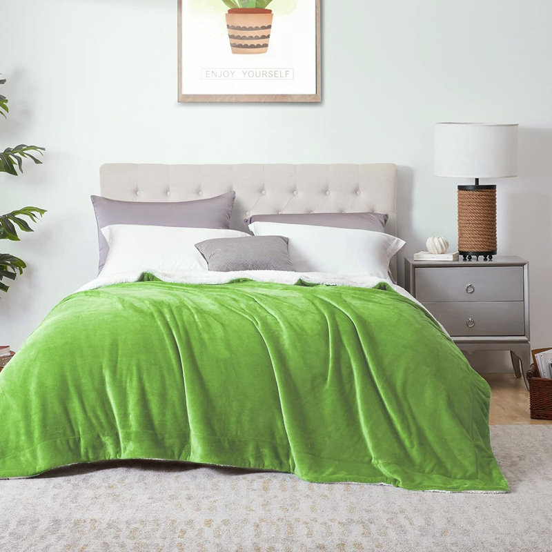 Fleece Blanket (Throw Size Lime Green) P...