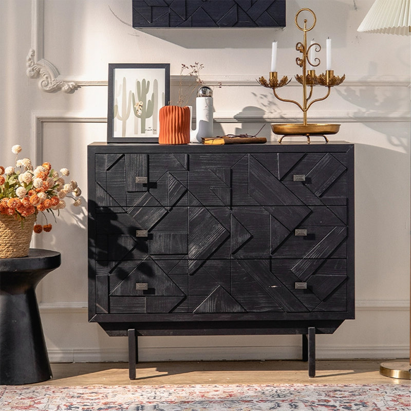 Buffet noir rétro avec rangement
