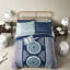 Ensemble de literie pour grand lit Boho, ensemble d'édredon et de draps en polyester doux, motif de médaillon bleu marine pour le décor de la chambre à coucher