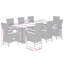  Garden Dining Set Black PE Rattan Large UV-Resistant Materials-1794793870