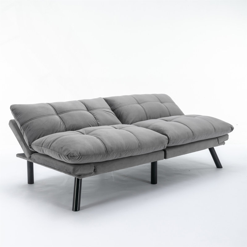 Lanis Pillow Top Arm, Light Gray Velvet, 32" H x 67" W x 16" D