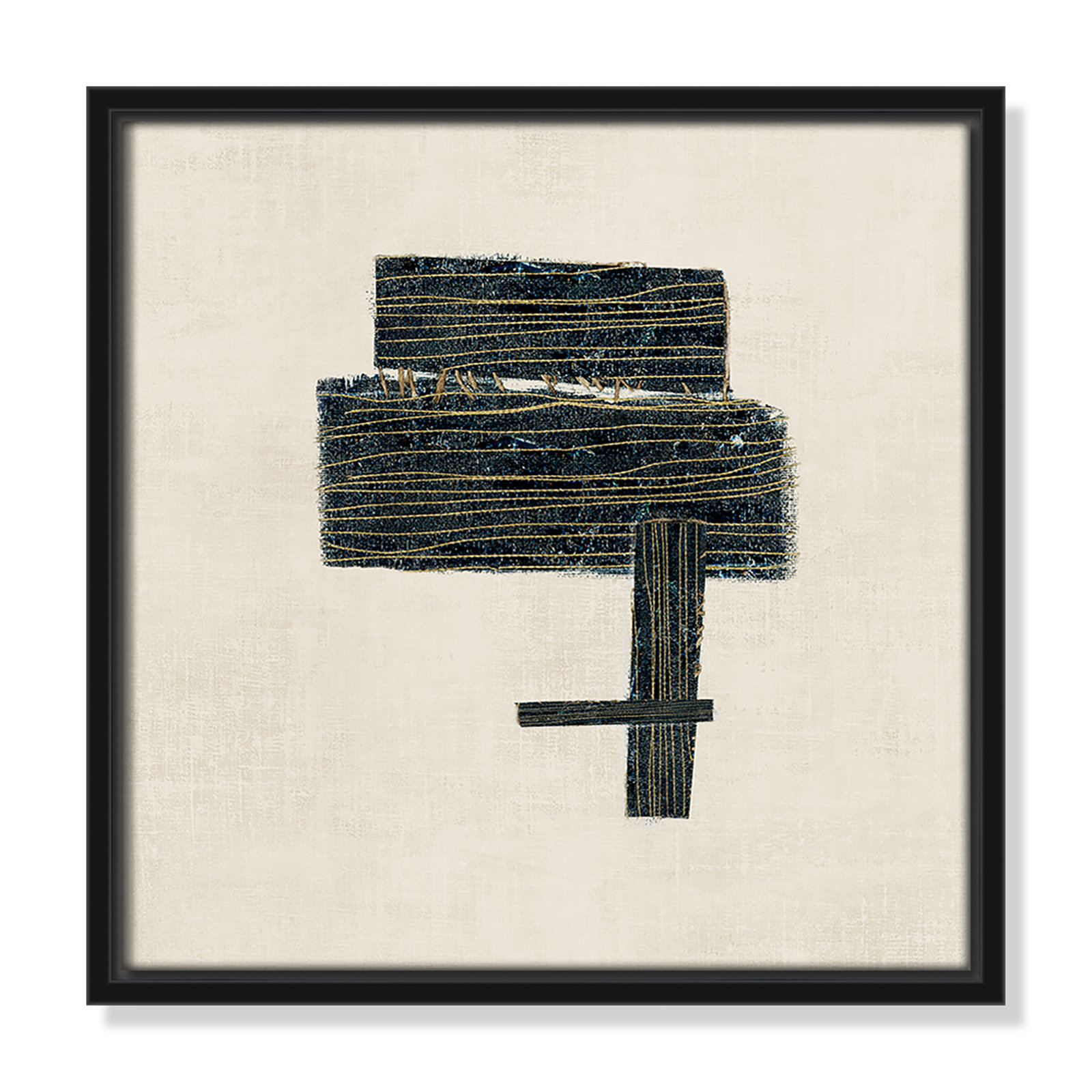 Copeland "Stitched I" Print, Black, 13.5" H x 13.5" W