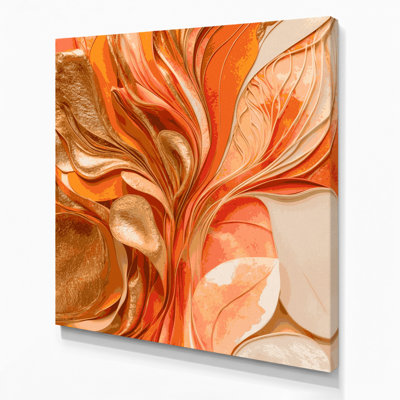 Abstrait aquarelle 74, art mural sur toile brune