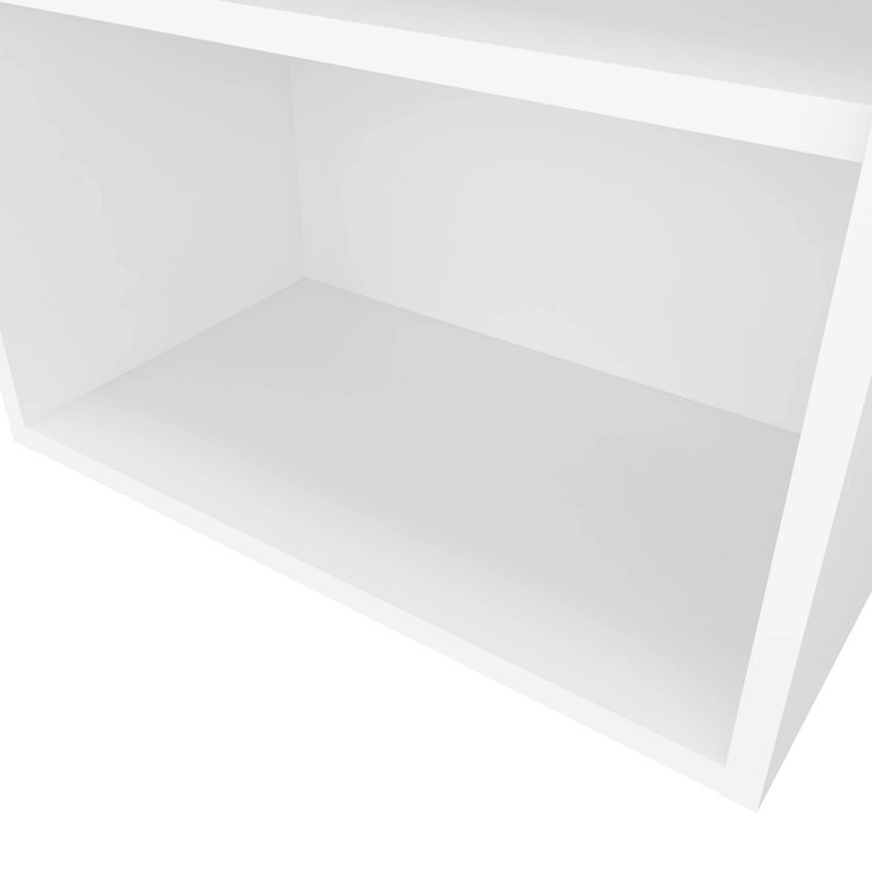 Wall Cabinet With Open Storage, White