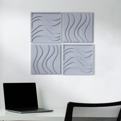 3D Decorative Fel Camel Acoustic Wall Panels Wave Pattern