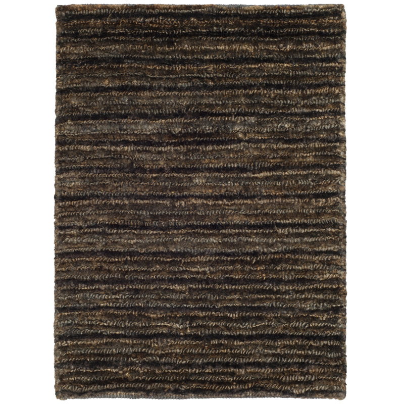 Gray Hand-Knotted Jute Rectangular Area Rug