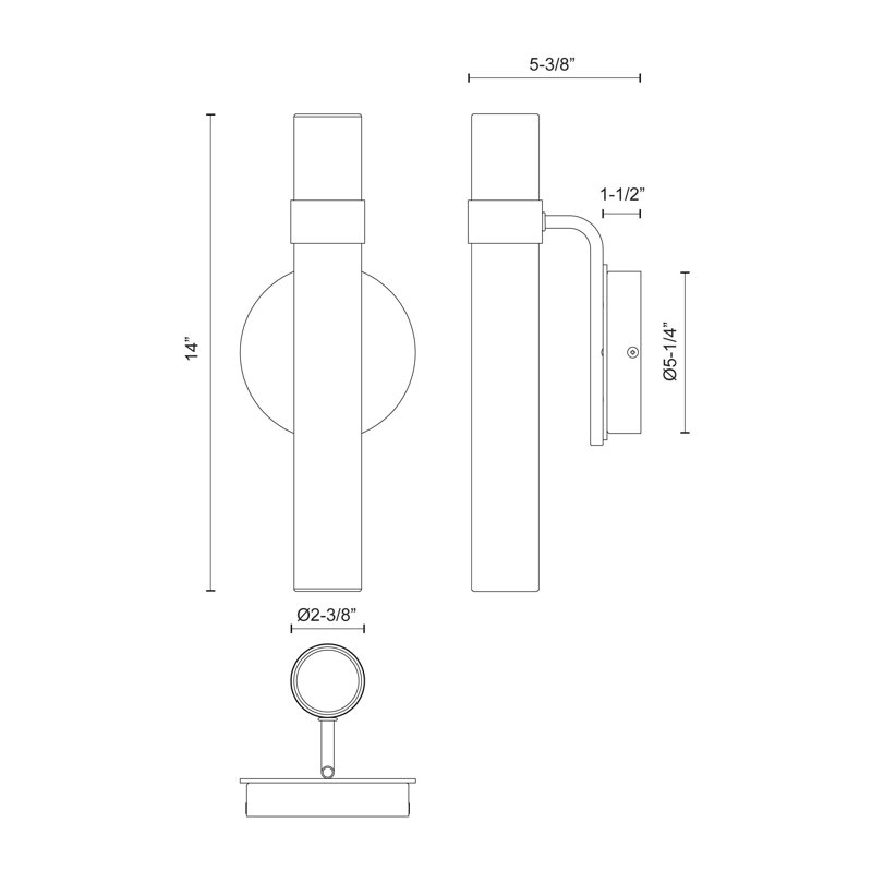 Madison 1 - Light LED Bath Bar, Polished Nickel