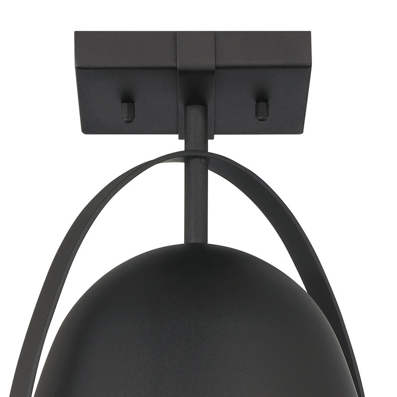 Black 9.5'' W 1 - Bulb Outdoor Semi Flush Mount