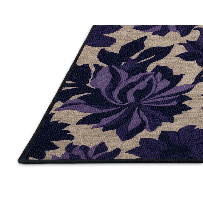  Tapis lavable avec fleurs et légumes violets, Tapis de couloir 2 pi x 5 pi