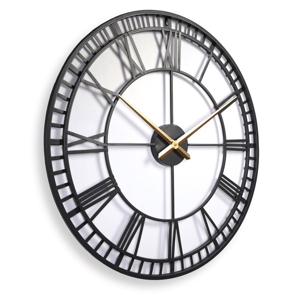 Large Metal Skeleton Wall Clock - 80cm dia.