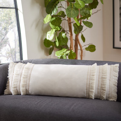 Fringed Cotton Throw Pillow