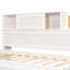 Lit de jour simple en bois avec 3 tiroirs de rangement, tablette souple supérieure, tablette et ensemble de prises et ports USB-124917593