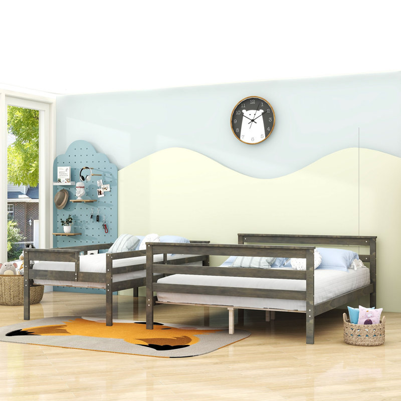 Easthampton Kids Twin XL Over Queen Bunk Bed, Gray