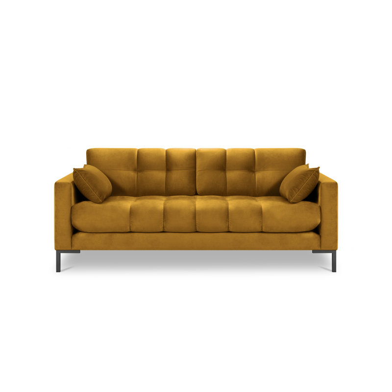 Francisca 2 Seater Sofa, Yellow, Black