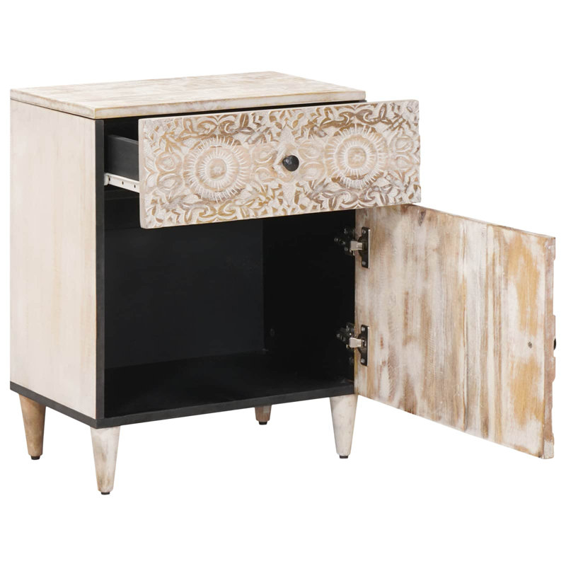 50cm W Solid Wood Bedside Table