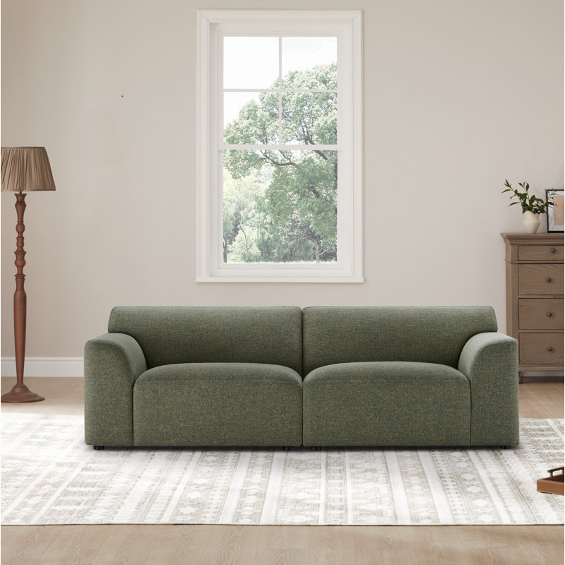 Canapé modulaire rembourré Morell 2 pièces de 93 po, Tweed chanvre Nathan