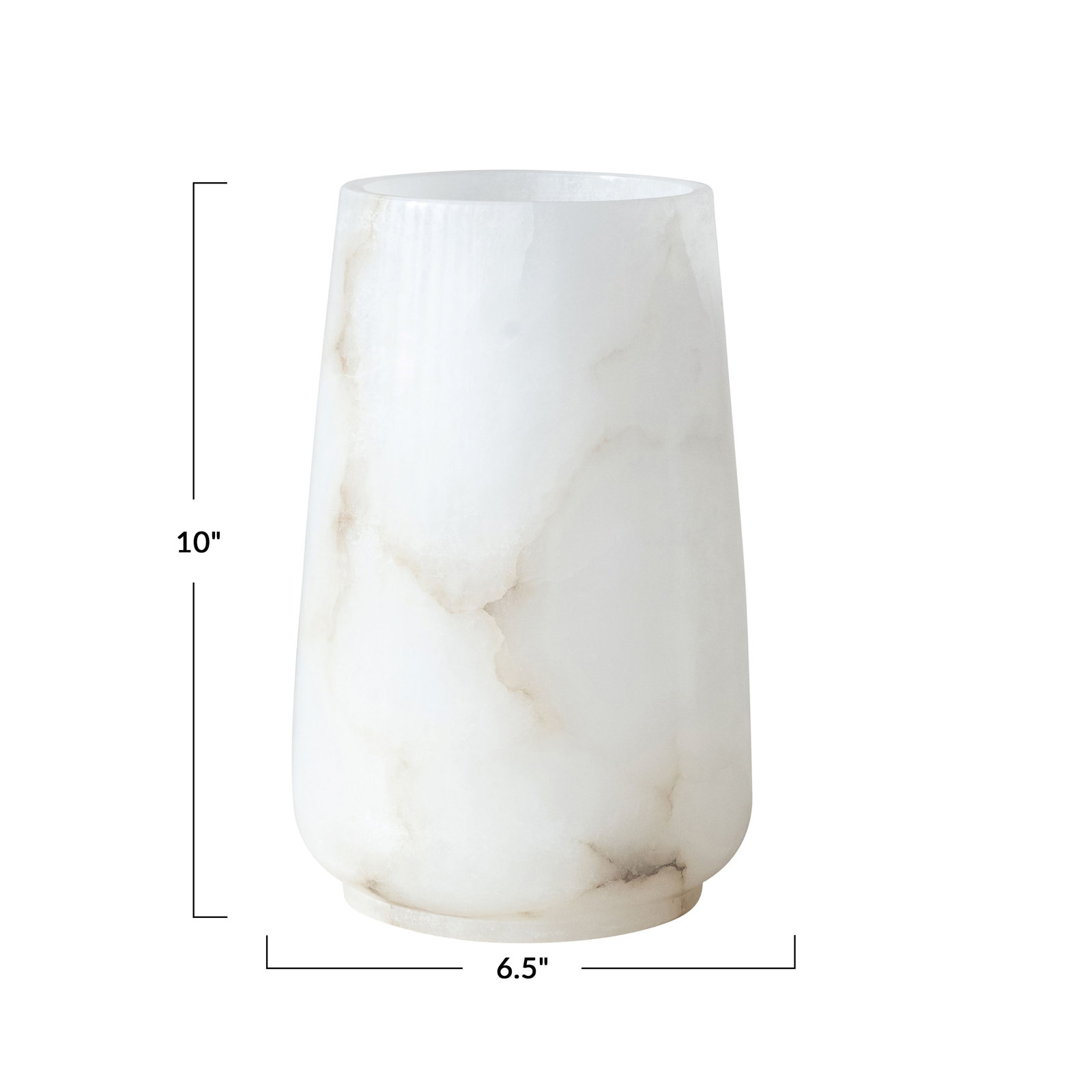 Alabaster Votive Holder, 10" H x 6.5" W x 6.5" D