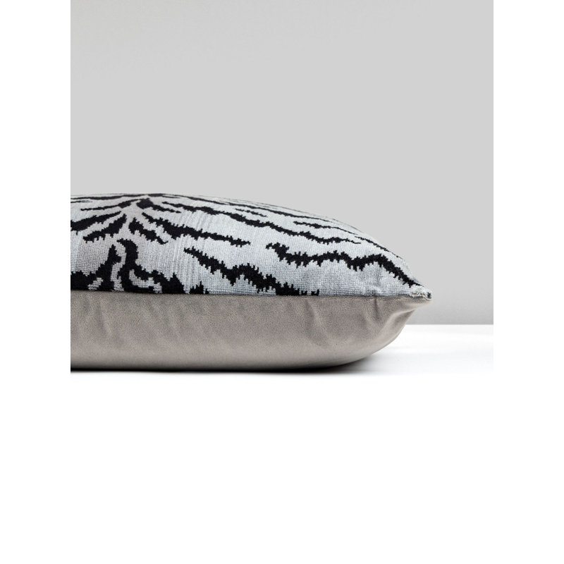 Wild Glamour Silk Lumbar Pillow Cover & Insert, Blue/Black/Indigo Animal Print, 14" H x 22" W x 6" D