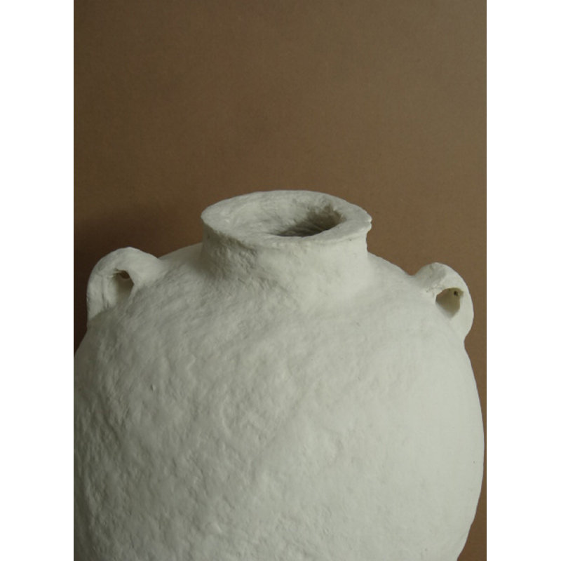 Amphora White Ceramic Water Resistant Table Vase