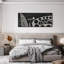 Très grande reproduction d'art géométrique abstraite - art contemporain noir et gris, décoration moderne pour le salon ou la chambre à coucher, assemblage requis-117800083