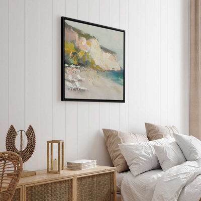 «Seascape Sonata V1 (Square)», reproduction encadrée sur toile par Azure Artisanal Studio