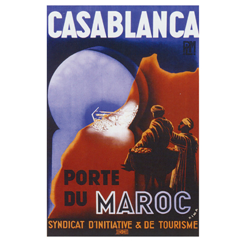 «Casablanca Travel» par Publicité sur toile tendue, H 18 po x l 12 po x P 1,5 po