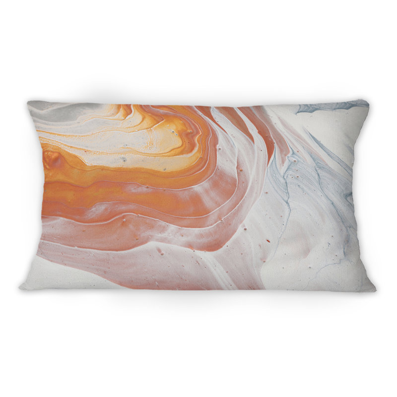 Coussin orange orange, blanc et gris - imprimé moderne 1