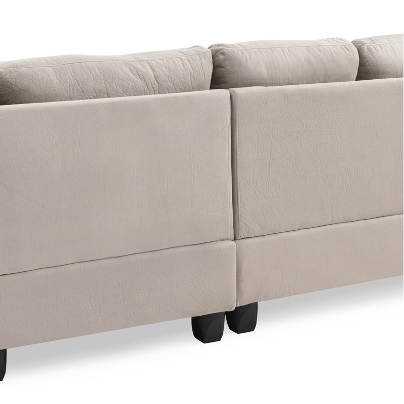 Canapés modulaires pour salon modulaire (sans repose-pieds), Microfibre blanche