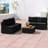 5 PCS Rattan Sofa Set Outdoor Wicker Furniture Set w/ Back Cushions & Square Coffee Table-1587244993